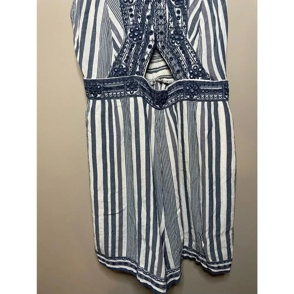American Eagle Blue and White Striped Romper - Picture 4 of 9